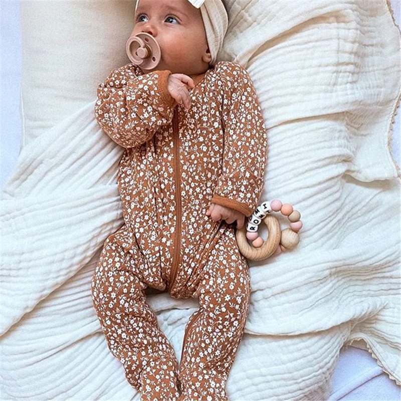 Baby Rompers Boy Girls Sets Infant Clothes Autumn NewBorn Baby Rompers Cotton Floral Jumpsuit Pajamas Newborn Clothes customised baby bodysuits