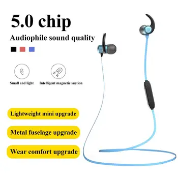 

Sports Wireless Bluetooth Magnetic Earphone Wireless Headphones HD Stereo Neckband Headset With Mic Metal Sport Earbuds
