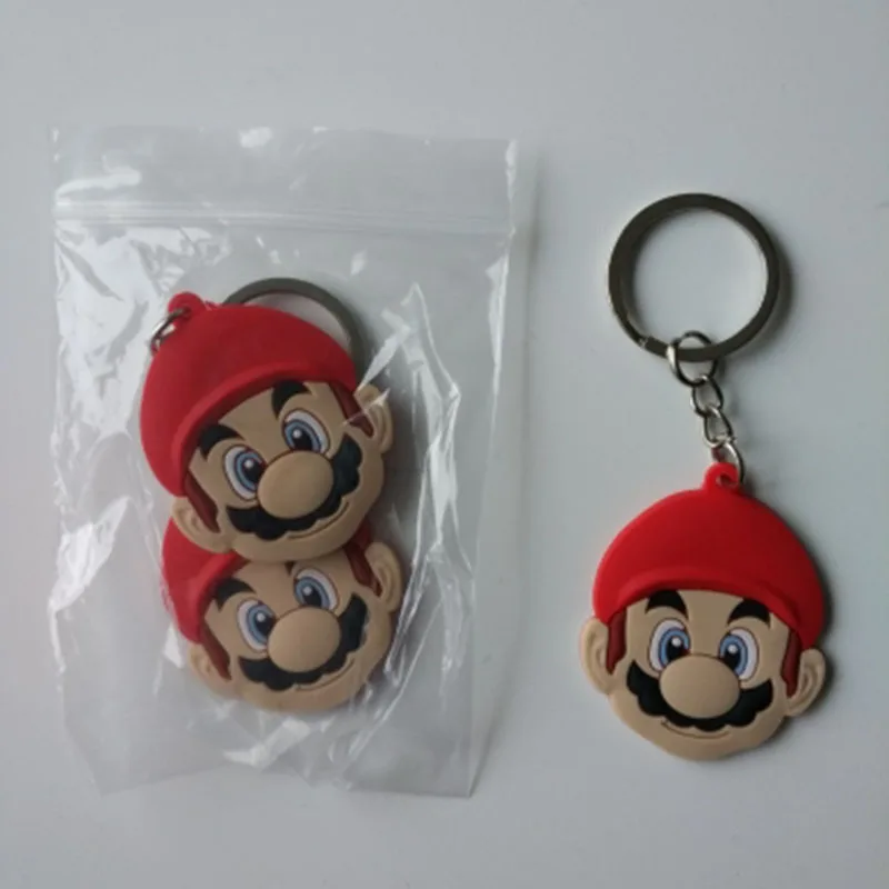 1 шт. брелок из ПВХ Мини Аниме мультяшная фигурка Super Mario Bro для ключей детская