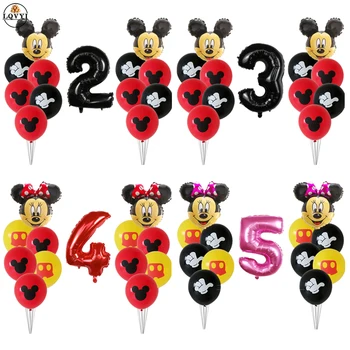 

Mickey minnie Mouse Party Latex Balloons Adult Birthday Party Decorations kids Globos Baby Shower 1 2 3 4 5 6 years old Supplies