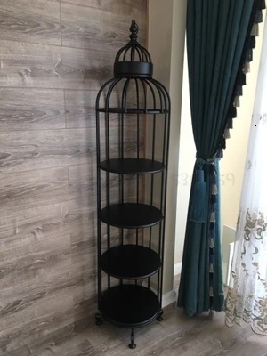 Для гостиной, полка, тип посадки, оригинальность, клетка, моделирование, слой, рама, цветок, многоэтажная деревянная Цветочная стойка - Цвет: sheetblack3838170