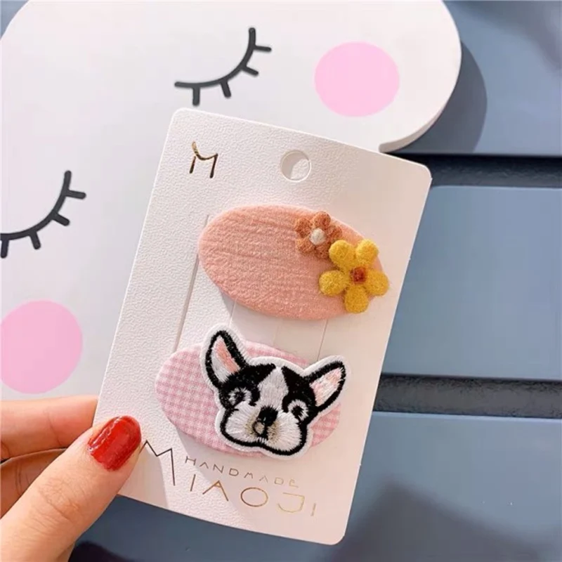 Dog Head M MISM новые милые Мультяшные тканевые заколки для волос цветок фрукты заколки для волос с фигурками животных многоцветный винтажный Сельский стиль аксессуары для волос - Цвет: Dog Head