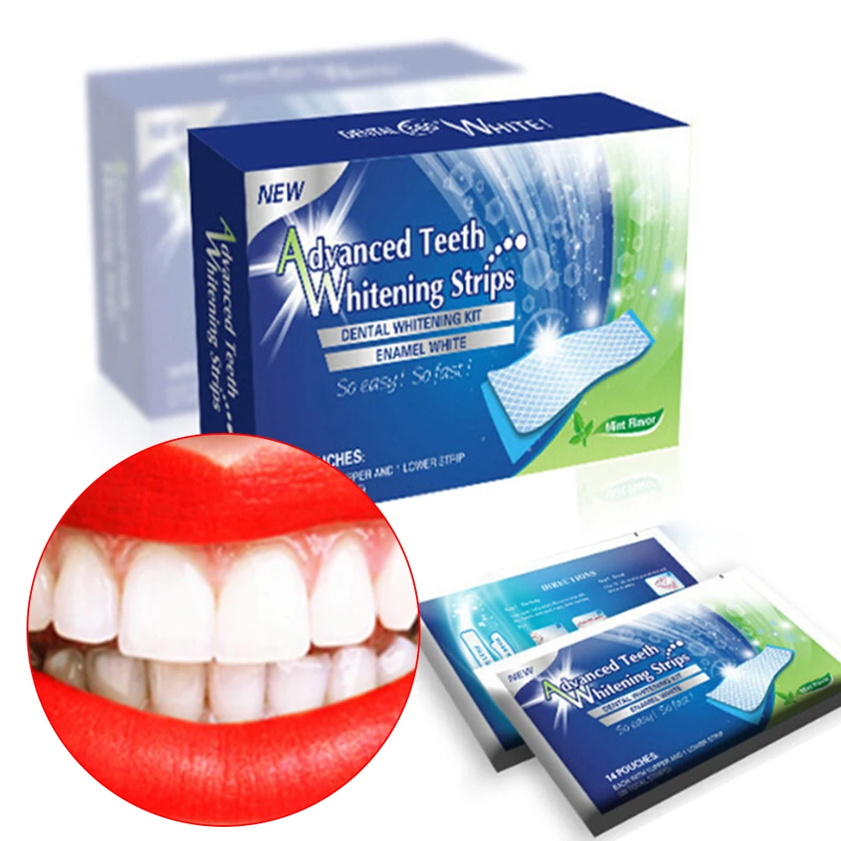 

28Pcs/14Pair 3D Gel Teeth Whitening Strips White Tooth Dental kit Oral Hygiene Care Strip for false Teeth Veneers Dentist seks