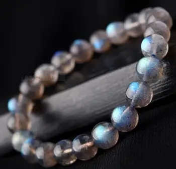 

Jewelry Free Shipping Moonstone Bracelet 7.5-8mm Blue Moonstone Sri Lanka Labradorite Crystal