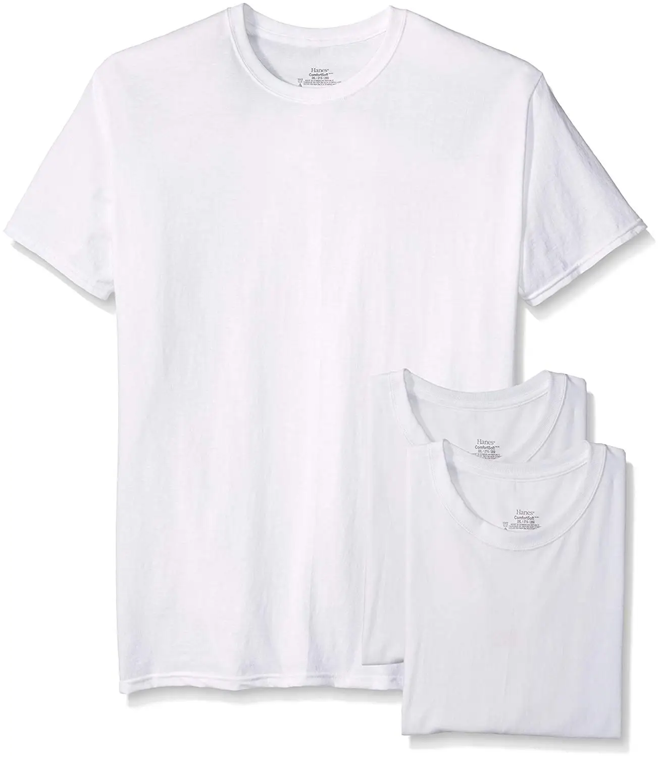 

HACL2657 Men's 3-Pack Neck T-Shirt Cotton Casual Short Casual Short