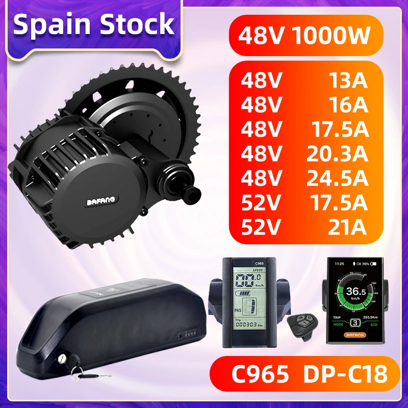 Bafang BBS0HD 48V 1000W Средний привод двигателя с 48v 17 5/20 3/24.4AH 52v17.AH литий ионный