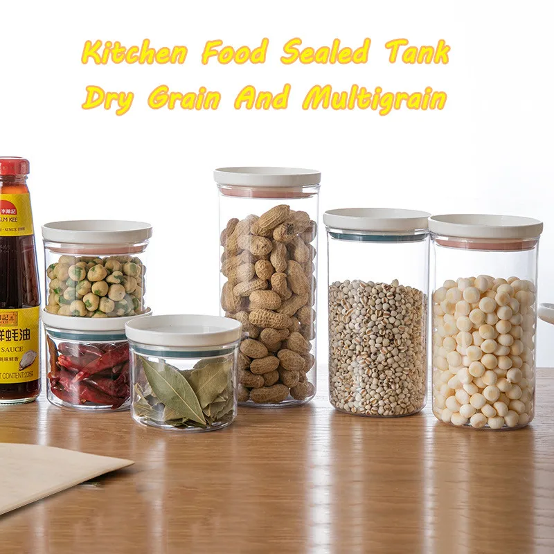 

Kitchen Food Sealed Tank Dry Grain And Multigrain Storage Box Transparent Plastic Moisture-proof Storage Tank Kitchen Supplies
