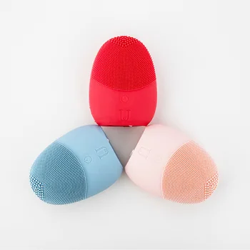 

Silicone Facial Cleansing Brush Sonic Vibration Face Brush Cleaning Massage Full Waterproof Deep Pore Electric Facial Cleanser
