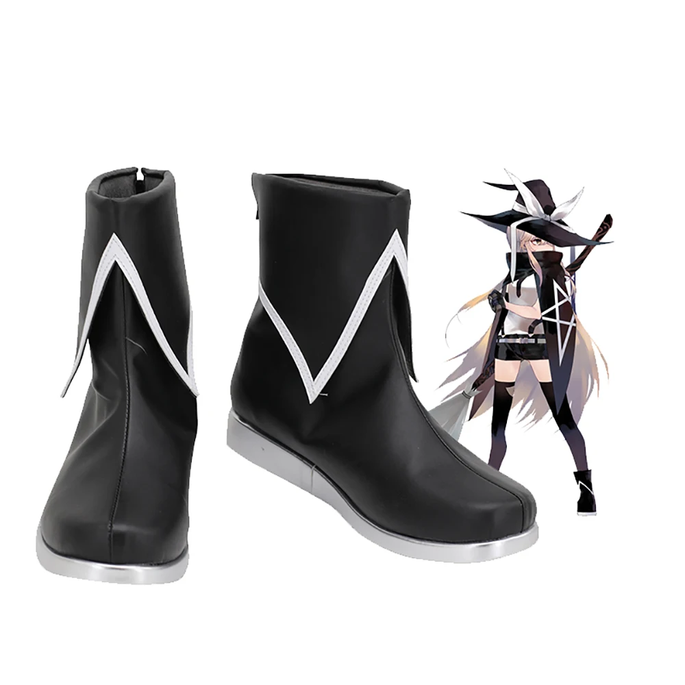 

Touhou Project Marisa Kirisame Cosplay Boots Black Leather Shoes Custom Made Any Size