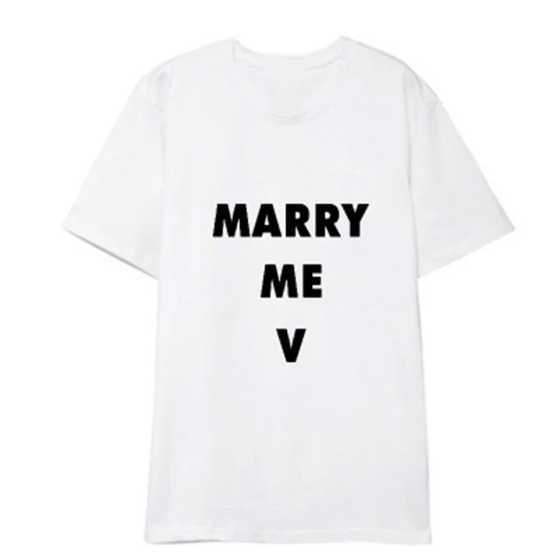 KPOP Bangtan/4 цвета, летняя футболка с короткими рукавами с принтом «MARRY ME JIN SUGA J-HOPE JUNG KOOK Rap Monster», LJJ423