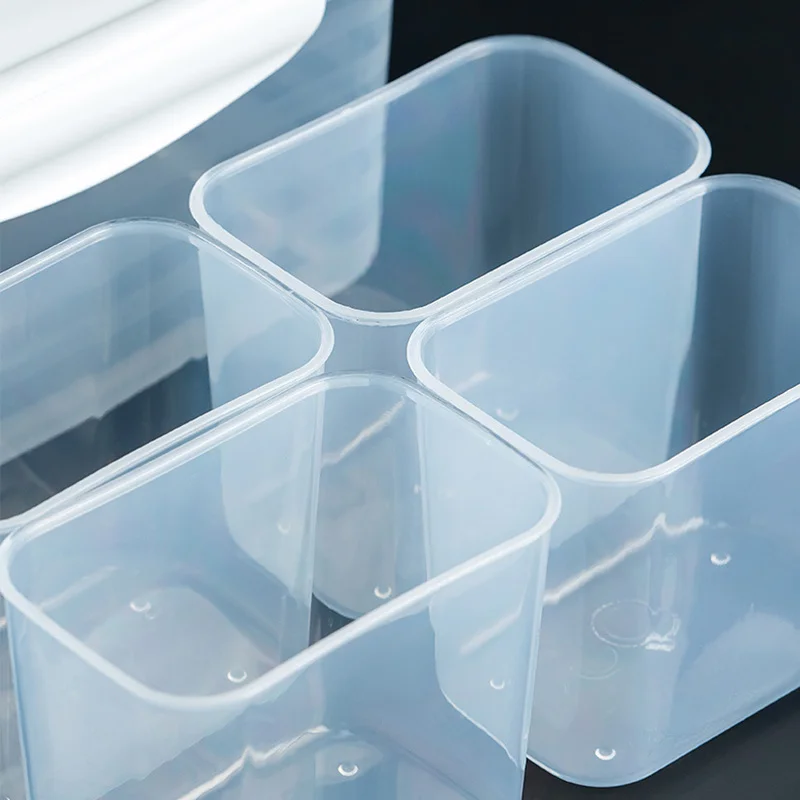 4-Compartment Food Containers For Meats & Vegetable With Lids Reusable  Clear Snack Storage Box Kichen Tools Fresh-keeping Box - AliExpress