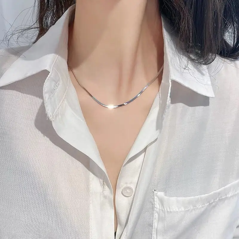 New Arrival 30% Silver Plated Trendy Snake Chain Jewellery Unisex Necklace Promotion Gift No Fade Women Men | Украшения и