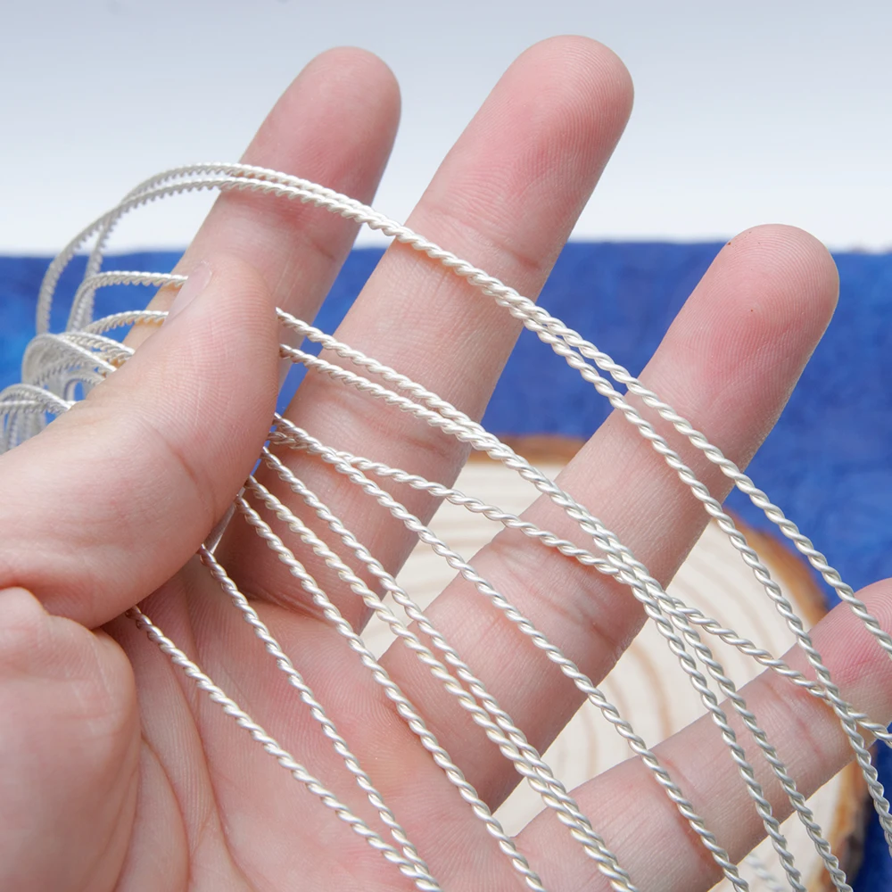 

1.1mm 1.3mm 1.6mm 999 real Sterling Silver twisted Wire in Jewelry Findings & Component DIY Accessories Wholesale