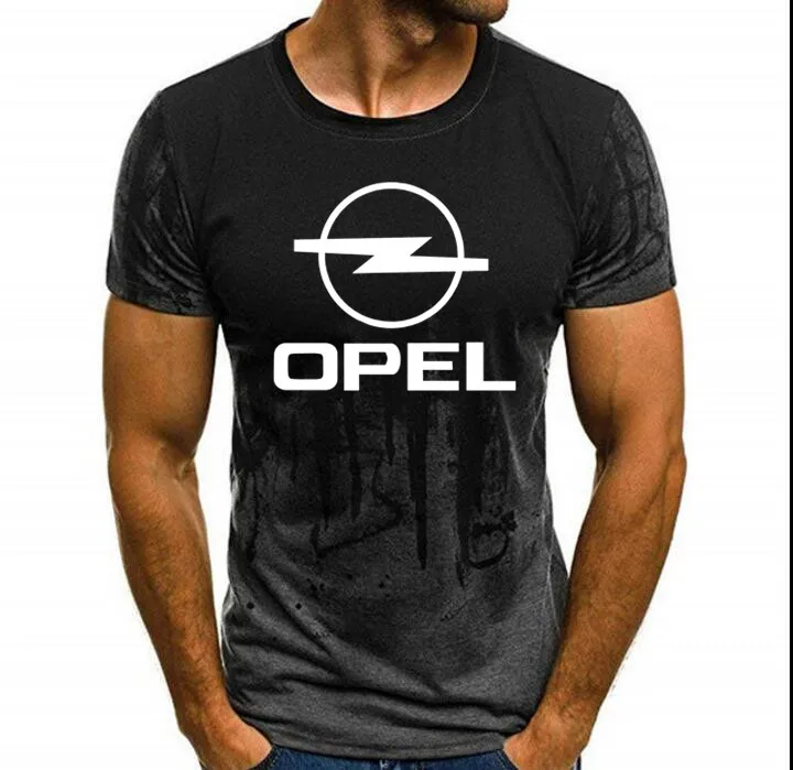 Серый Стиль Фитнес камуфляж футболка s Мужская Летняя мода Opel футболка повседневная с коротким рукавом o-образным вырезом Футболка - Цвет: Серый