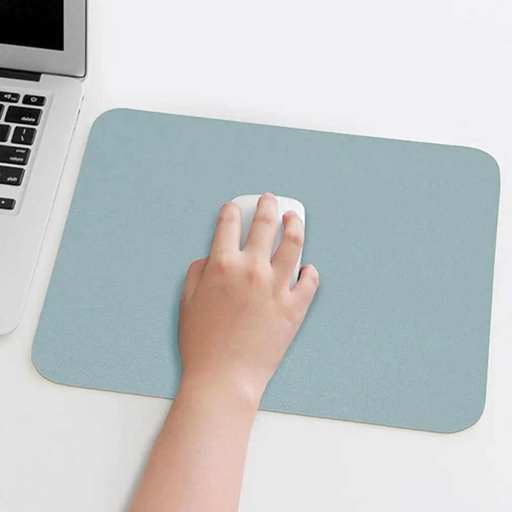 Solid Color Simple Leather Desk Pad Small Mouse Pad PU Leather Waterproof Pad Cute Mouse Pad Leather Mat Single side