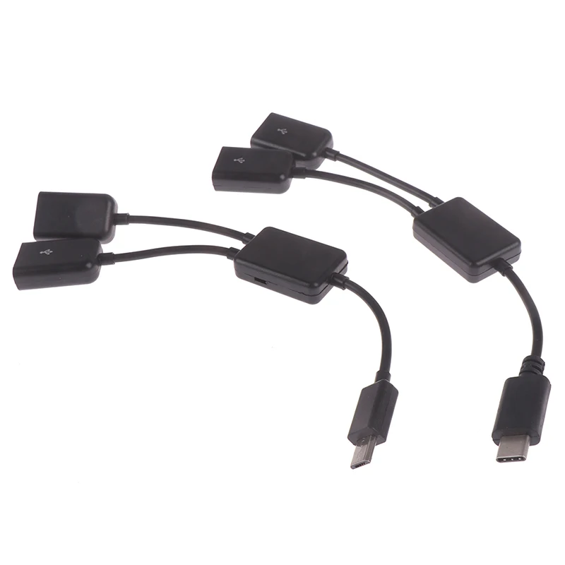 

Кабель-концентратор с Micro USB / Type C на 2 OTG, двухпортовый Y-образный разветвитель для планшетов, Android, мышей, клавиатуры, микро-USB Type-C, адаптер, конвертер