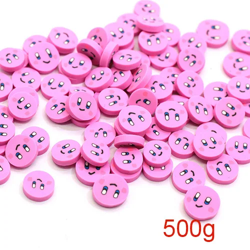 Happy Monkey 100 г/500 г Fimo Slime добавки поставки милый Kawaii Полимерная глина DIY комплект Декор для пушистой прозрачной хрустящей слизи глины - Цвет: Pink 500g