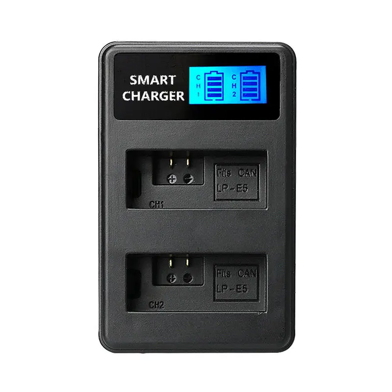 Lp E5 Usb ЖК дисплей двойной порт зарядное устройство для Canon 450D 500D 1000D Kiss X2 X3 F Rebel Xsi Xli