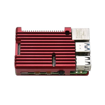 

for Raspberry Pi 4 Model B 4GB RAM Support 2.4 / 5.0 GHz WIFI Bluetooth 5.0 with Aluminum CNC Alloy Protective Case(Red)