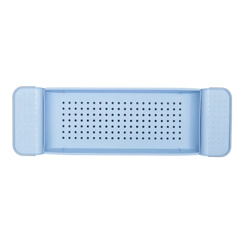 

Extendable Bathroom Shelf Bathtub Tray Shower Tub Rack Towel Wine Book Holder Storage Organization Accessories Blue