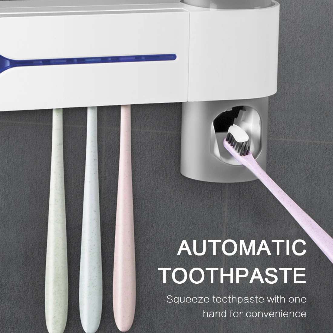 3 in 1 UV Light Ultraviolet Toothbrush Sterilizer Holder Automatic Toothpaste Squeezers Dispenser Bathroom Sets 2020 | Дом и сад