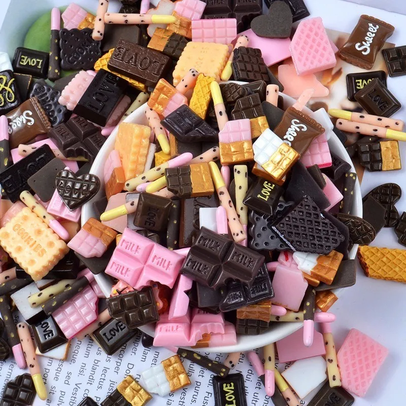 10 Pcs Doughnut Ice Cream Chocolate Candy Artificial Suger Biscuits Ornament Craft Decor Miniature Dollhouse DIY Home Decoration