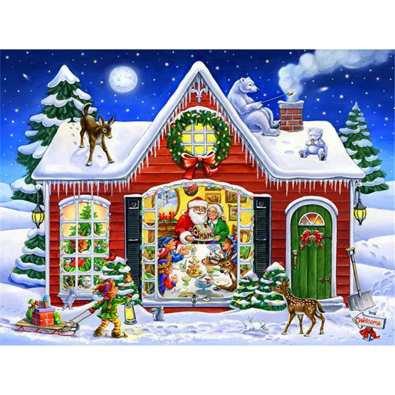 

DIY Christmas Gift Diamond Painting Home Decoration Santa Claus Full Mosaic Diamond Embroidery Cross Stitch Art Wall Decoration