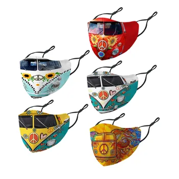 

Adjustable Car Printed Retro Mouth Masks Adult Windproof Reusable Masks 5pc Washable Fiber Cotton Anti-dust Masks Mascarillas