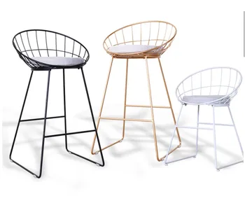 

Simple Bar Stool Wrought Iron Bar Chair Gold High Stool Modern Dining Chair Iron Leisure Chair Nordic Bar Chair 45/65/75/85cm