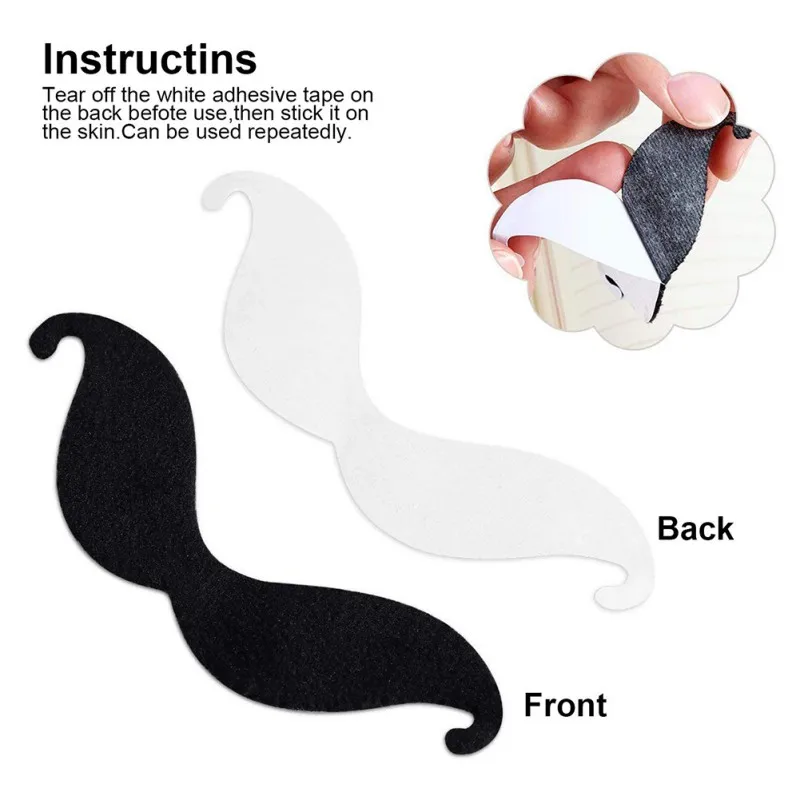 

Self-Adhesive 48pcs/set Mustache Sticking Sticky False Beards Party For Christmas Party Birthday