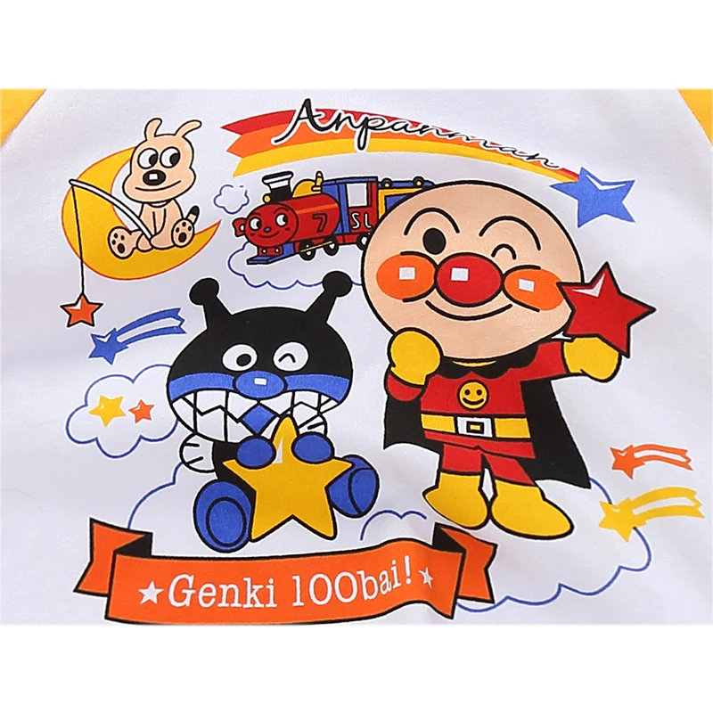 Новые осенне весенние хлопковые футболки Anpanman для мальчиков и девочек Детские с