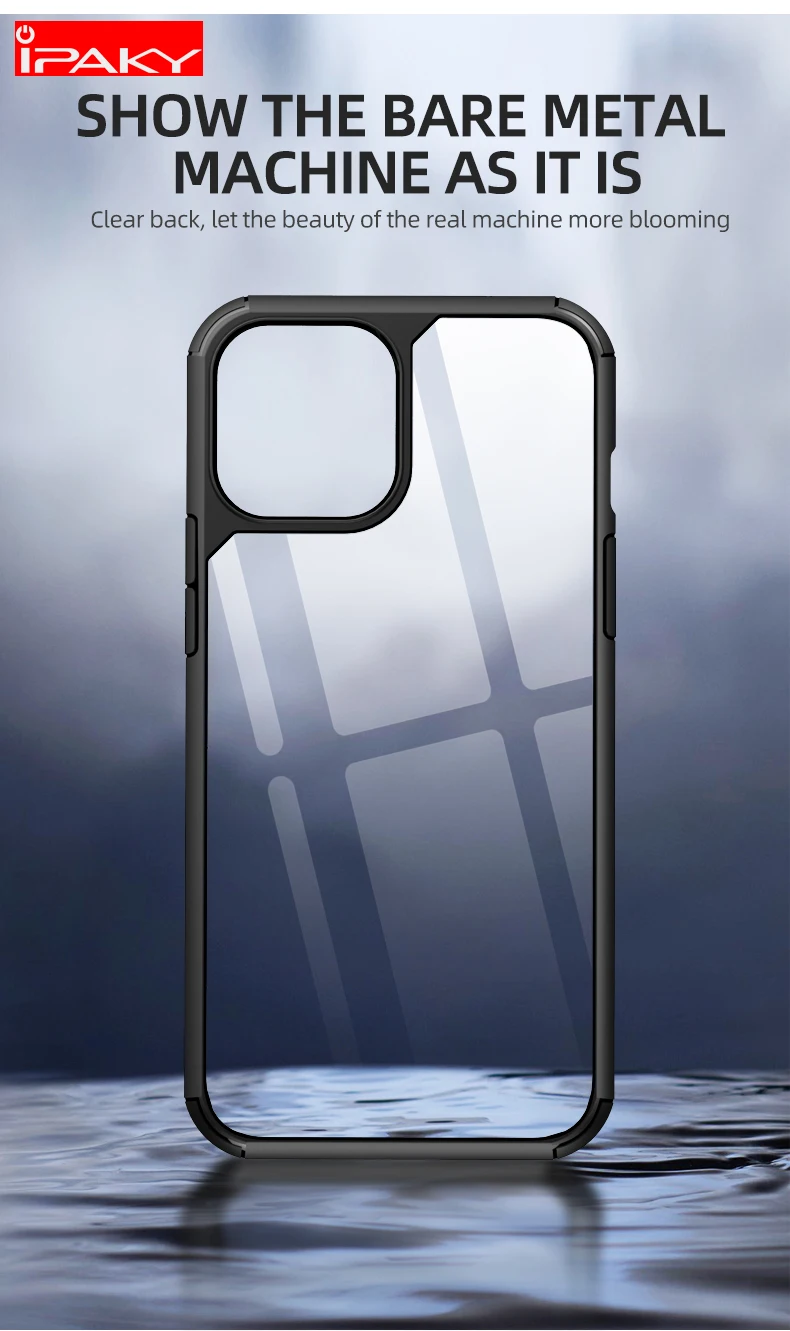 IPAKY for iPhone 13 Case 11 12 13 Pro Mini Silicone Acrylic Hybrid Shockproof Transparent Case for iPhone 11 12 13 Pro Max Case cool iphone 11 Pro Max cases