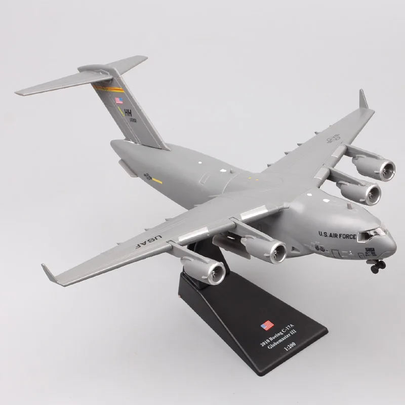 1:200 масштаб Амер USAF 2010 Boeing C-17A Globemaster III большой Военный транспортный самолет литая под давлением модель автомобиля игрушечный истребитель