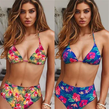 

Floral Print Bikinis 2020 Swimwear Women Swimsuit Beach Bathing Suit Biquini Sexy Brazilian Biquini High Waist Bikini Set Mujer