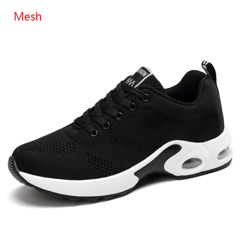 Mesh Black Женские кроссовки; повседневные сетчатые кроссовки; цвет розовый; женская обувь на плоской подошве; легкие мягкие кроссовки; дышащая обувь; Баскетбольная обувь размера плюс - Цвет: Mesh Black