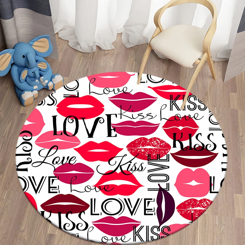 Nail Polish Lipstick Round Carpet for Living Room Rugs Girls Cosmetics Area Rug Doormat Bedroom Carpet Mat for children Girls plush rug decorative carpet silk wool rug plush carpet kids carpet