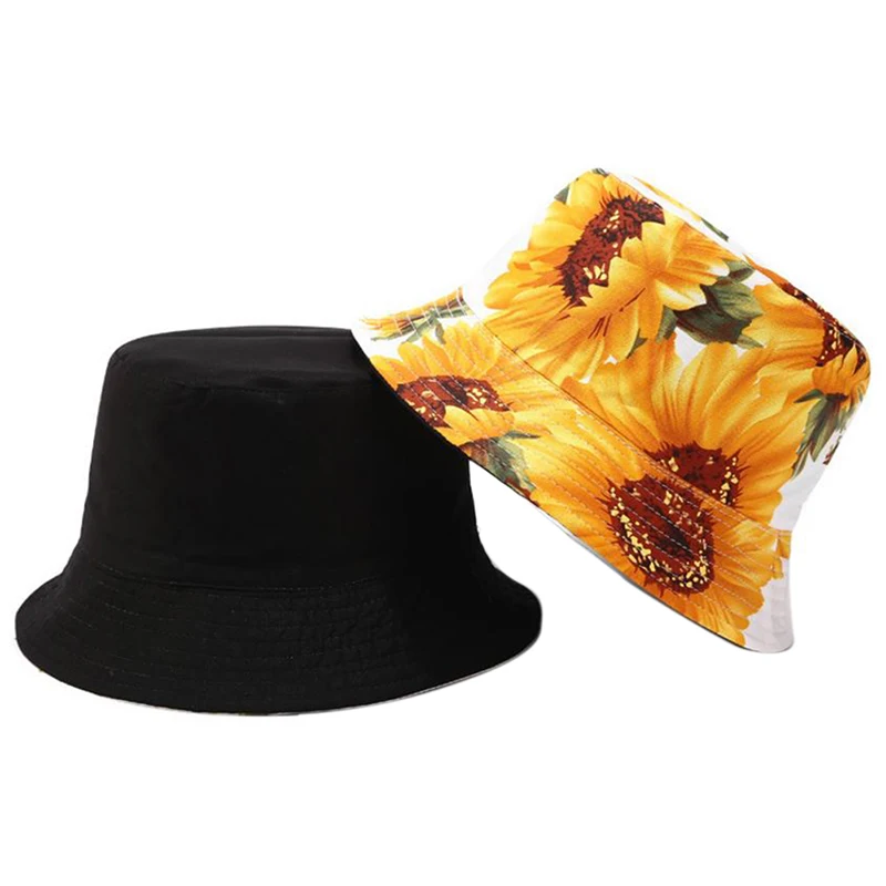 Цветочный Подсолнух печати Панама для рыбака шляпа уличная дорожная шляпа шляпы от солнца для мужчин и женщин