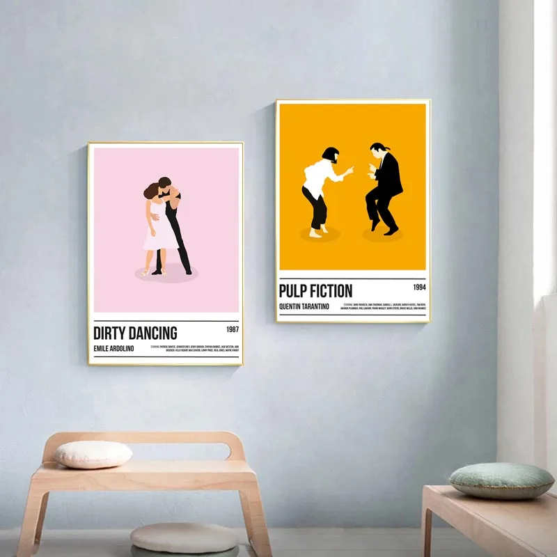 

Grease Poster Dirty Dance Movie Painting Retro Pulp Fiction Movie Boy Gift Bedroom Living Room Home Decor Frameless Wall Decor