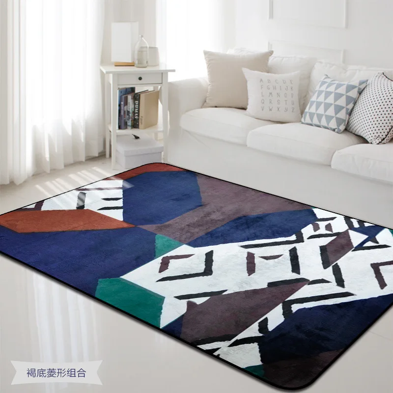 

Geometric Shapes Combination Rug Living Room Bedroom Bay Window Casual Household Blanket Mat