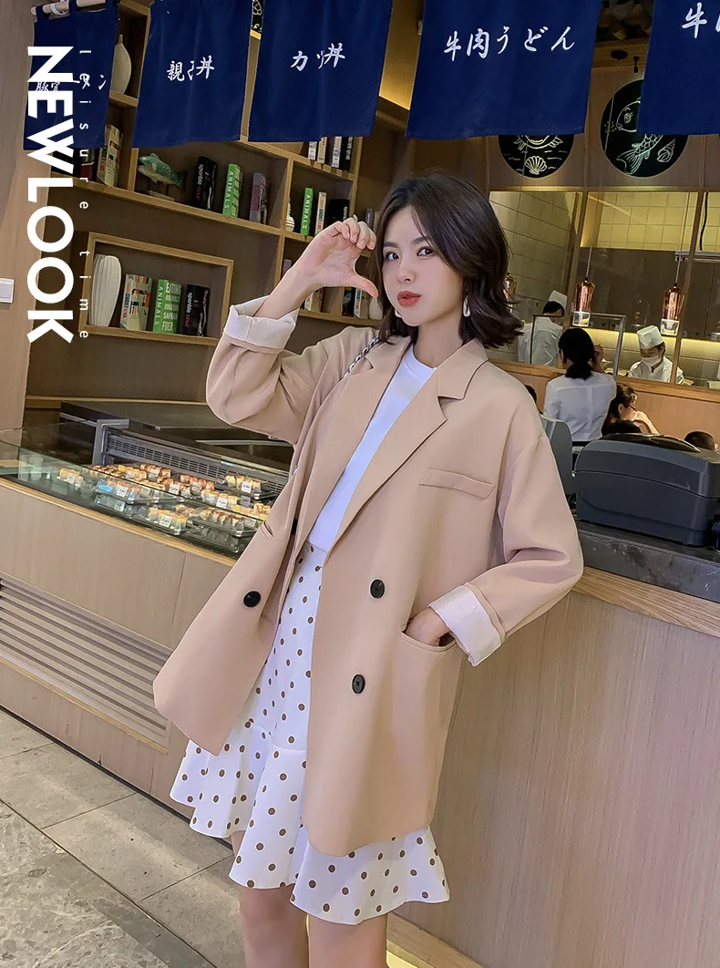 Autumn New Style Korean-style WOMEN'S Wear Sweet Suit Fashion Loose Solid Color Casual Versatile Small Suit Coat Women's