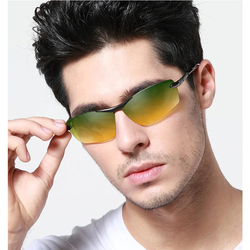

New Day Sunglasses Night Vision Glasses Polarized Lens Anti-Glare Aluminum Magnesium Frame Glasses Driving Goggles For Men Women