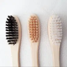 10PCS Personal Environmental Bamboo Charcoal Toothbrush For Oral Health Low Carbon Medium Soft Bristle Wood Handle Toothbrush