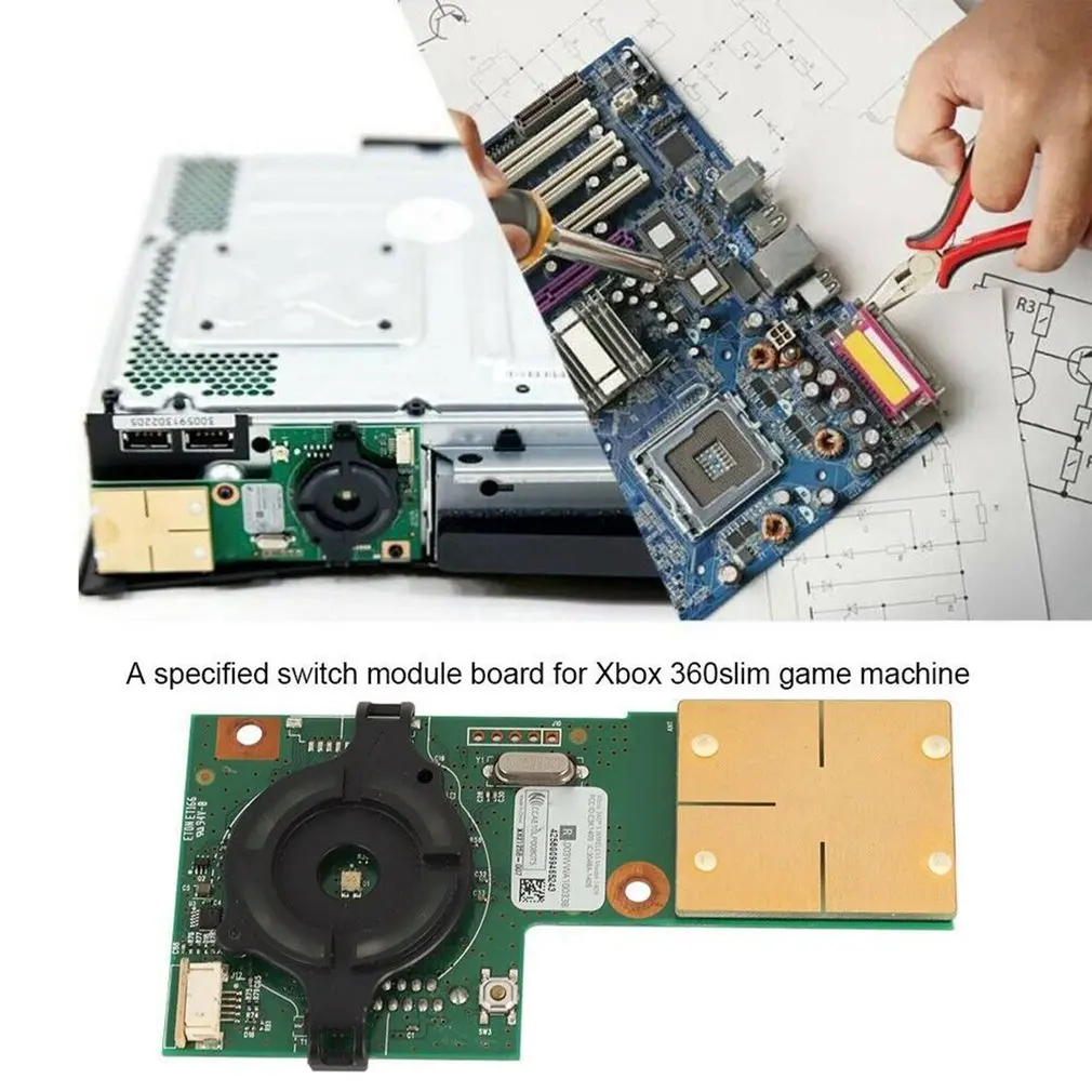 Замена силового переключателя схема РЧ платы модуль для Xbox 360 Slim контроллер игровой машины ремонт запасных частей