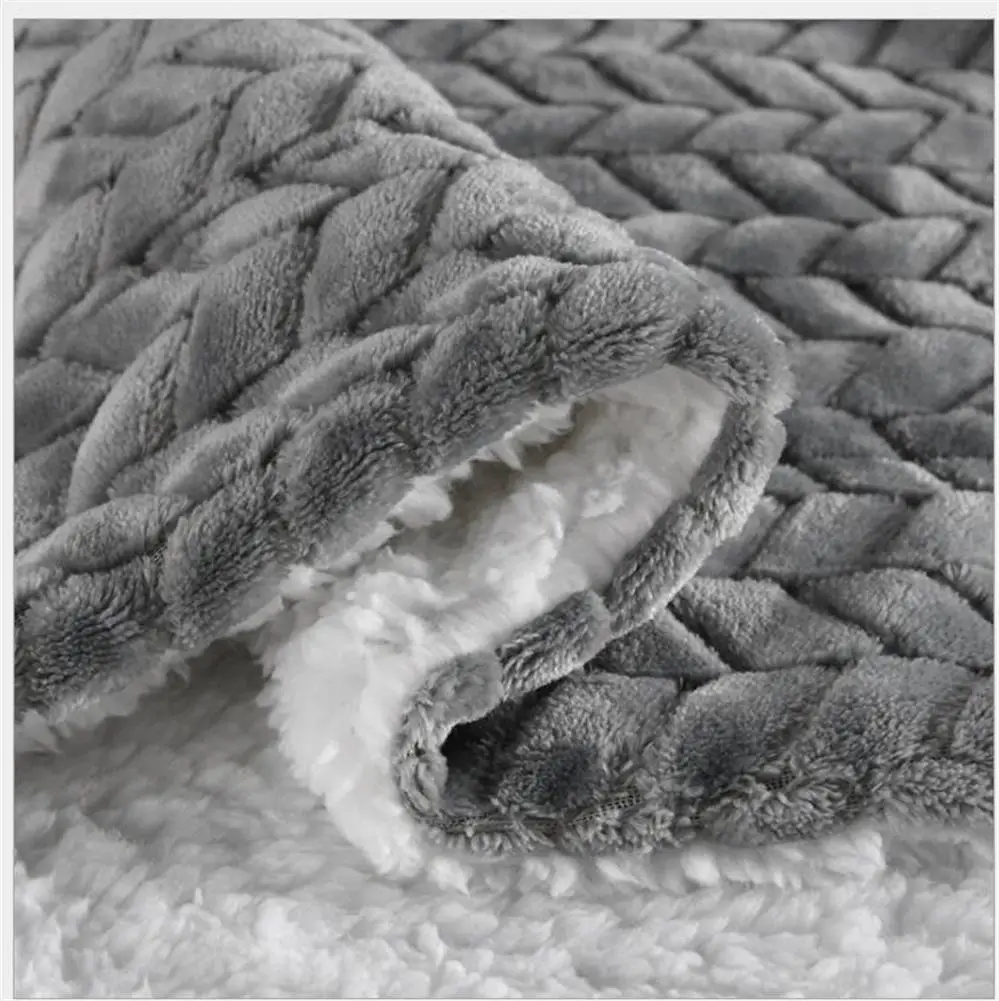 Sofa Blanket Comfortable Cotton Sofa Blanket Leaves Flannel Lazy Double Thick Blanket Quilt Warm Blanket Double Thick Blanket