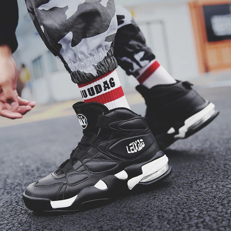 

LEIXAG Men Basketball Shoes Breathable Outdoor Basketball Sports Shoes Air Cushion Women Trainers Shoes Couple's Sneakers