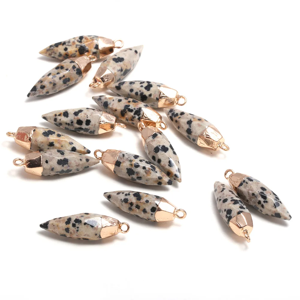 1pcs Natural Stone Crystal Faceted Rose Quartzs Pendant For DIY Jewelry Making Necklace Accessories Women Gift Size 13x26mm