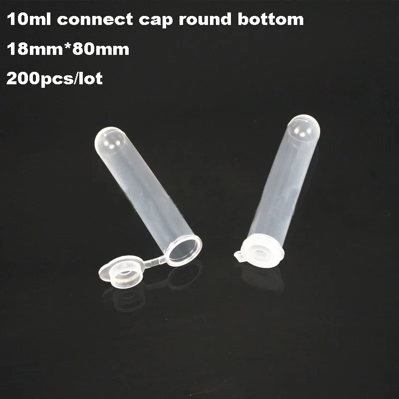 

200pcs/lot 10ml Plastic centrifuge tube no scale Test Tubing Vial Clear PP Container Laboratory Sample Specimen Supplies