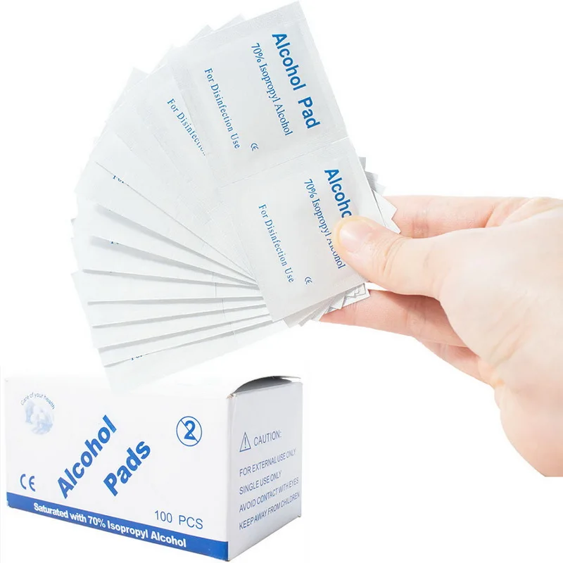 6x3cm Disposable Alcohol Cotton Sheet Sterilized Nail Cleaning Bag Wipes Boxed 100 Pieces Of |