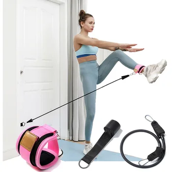 

3 in 1 Resistance Bands Ankle Booty Butt Thigh Legs Pulley Strap Fitness Exercise Home Resistance Bands with Ankle Straps Cuff