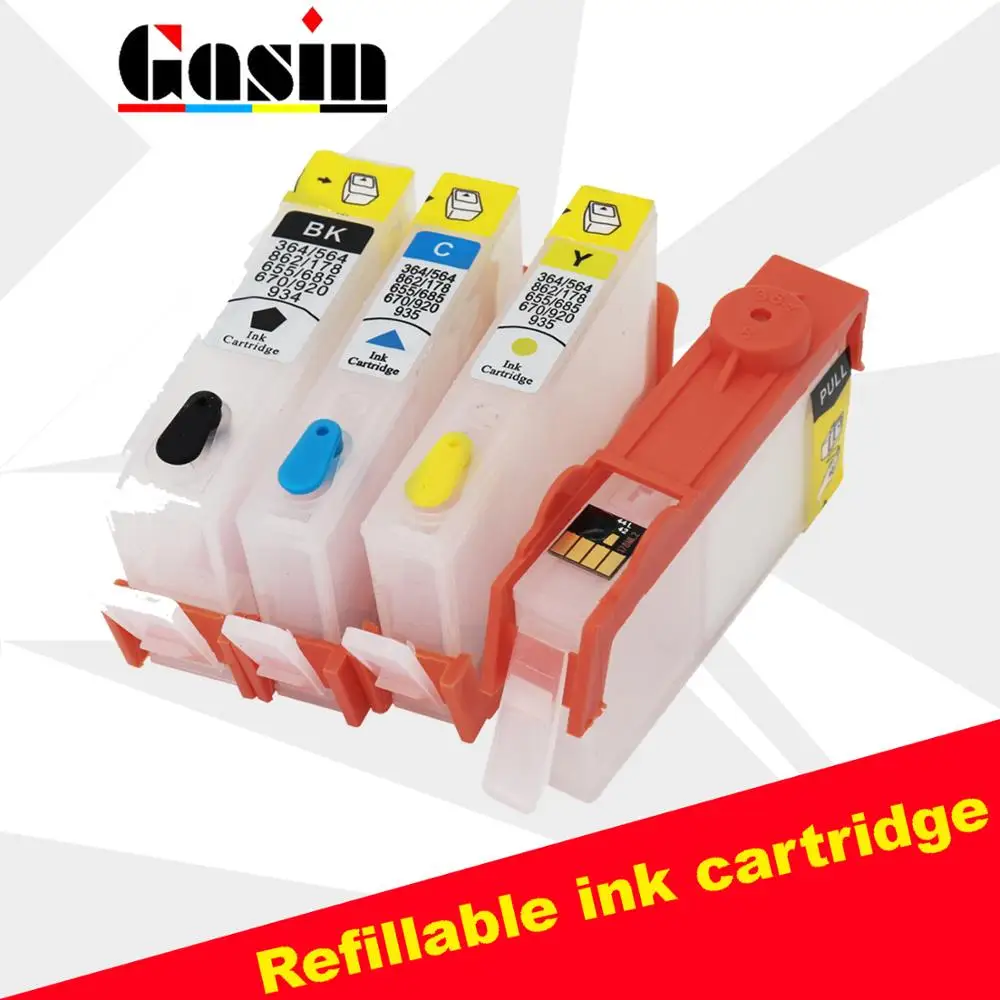 4PK для hp 564XL | перезаправляемый картридж | с чипом для hp 564 | для hp C309a 5510 6510 7510 B209 C310a C310b C310c C410a C41